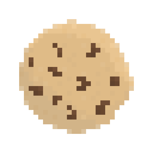 Pixelart style image of a cookie by Arter