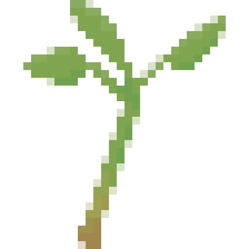 Pixelart illustration of a simple plant