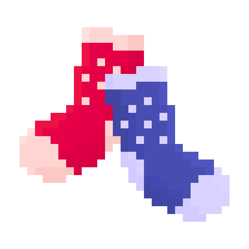 Pixelart illustration of mismatching socks