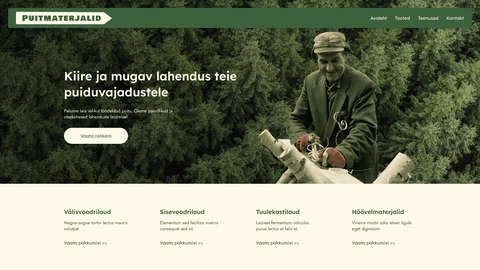 Puitmaterjalid bänner