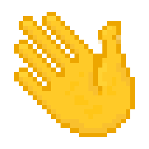 Pixelart illustration of a high five